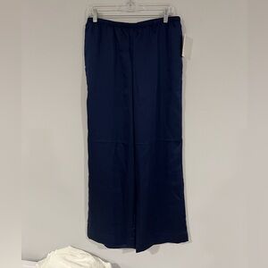NWT Navy Blue Satin Wide-Leg Pants target brand new day